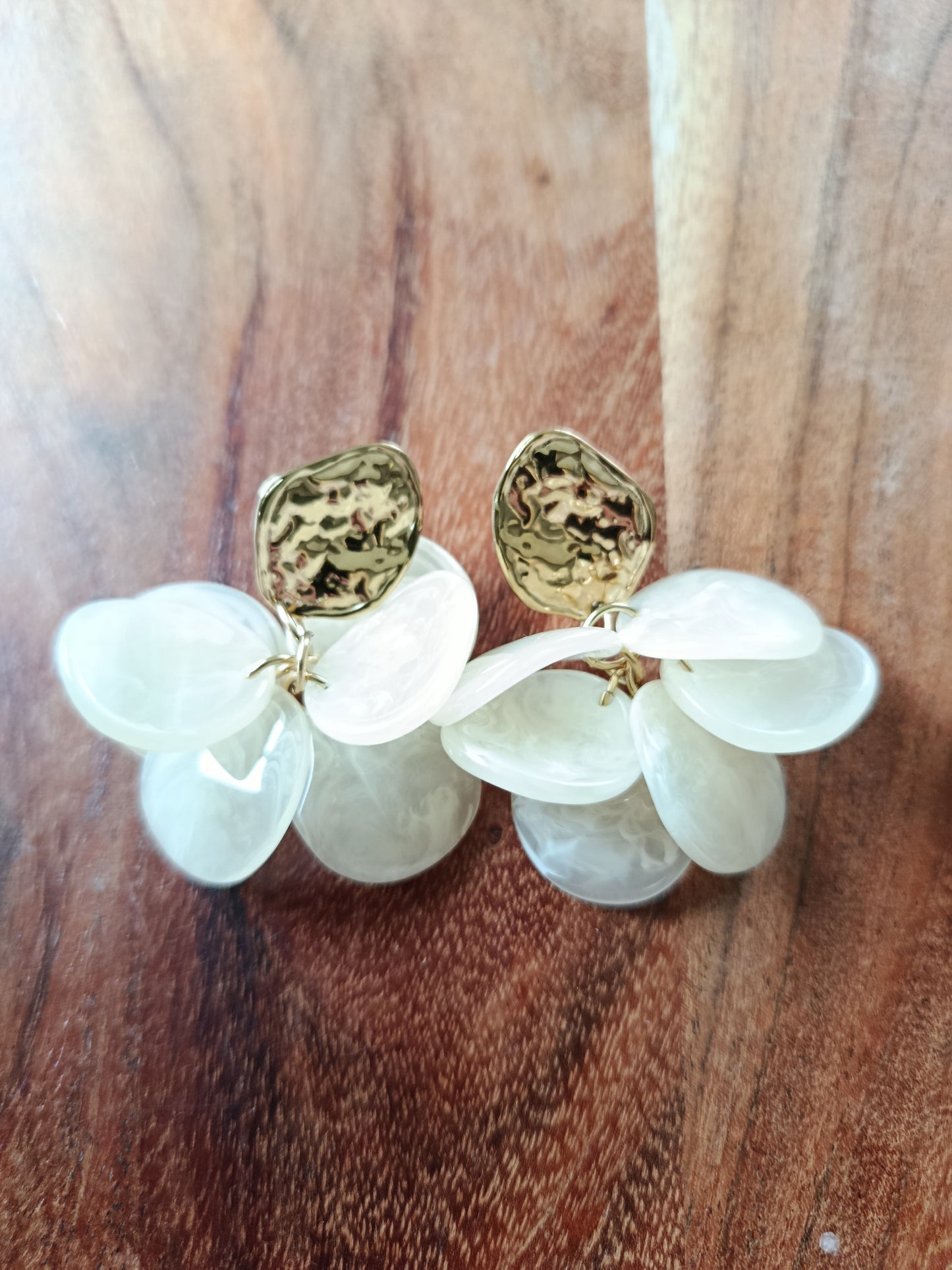 Boucles d'oreilles Erica écru