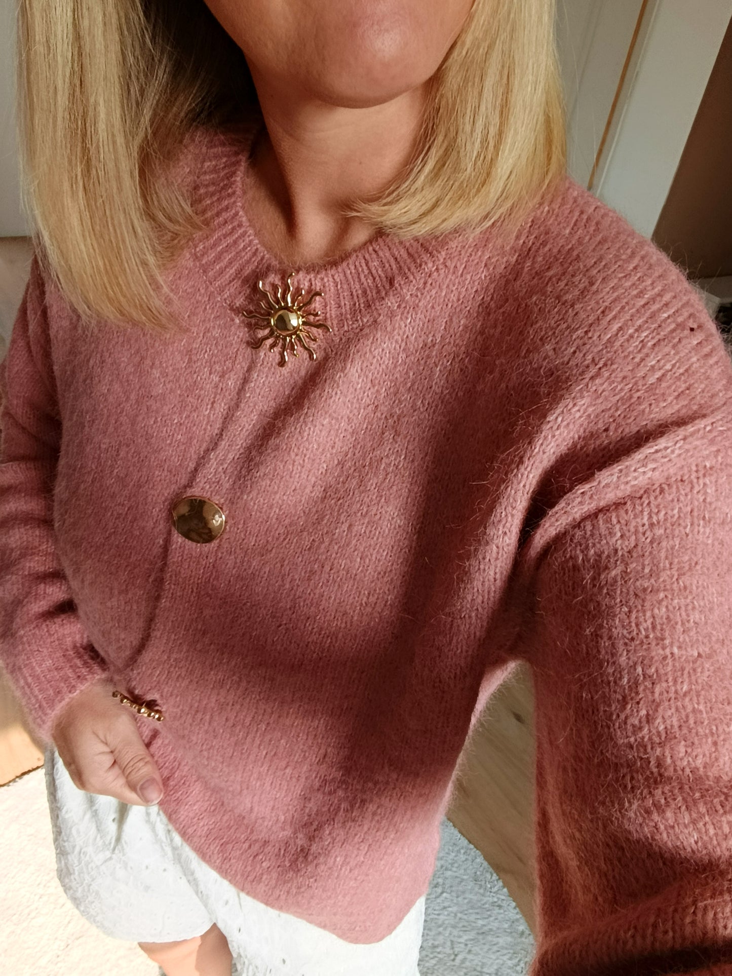 Gilet Cécilia vieux rose
