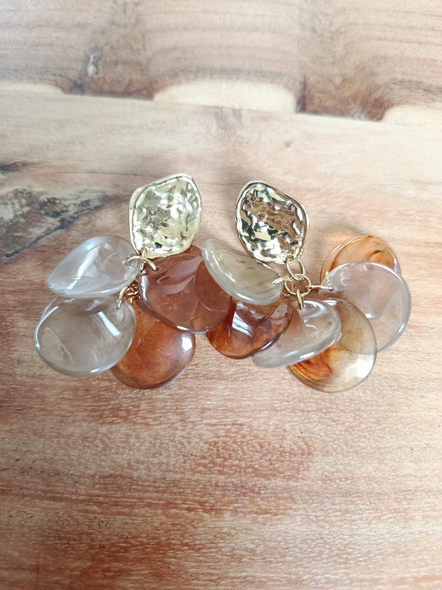 Boucles d'oreilles Erica marron