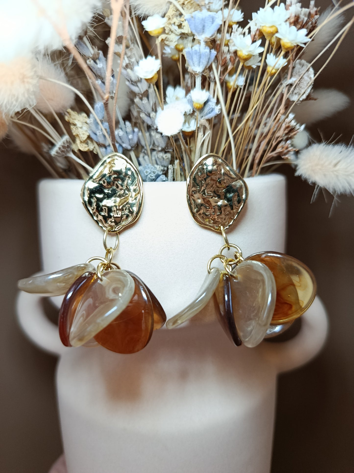 Boucles d'oreilles Erica marron