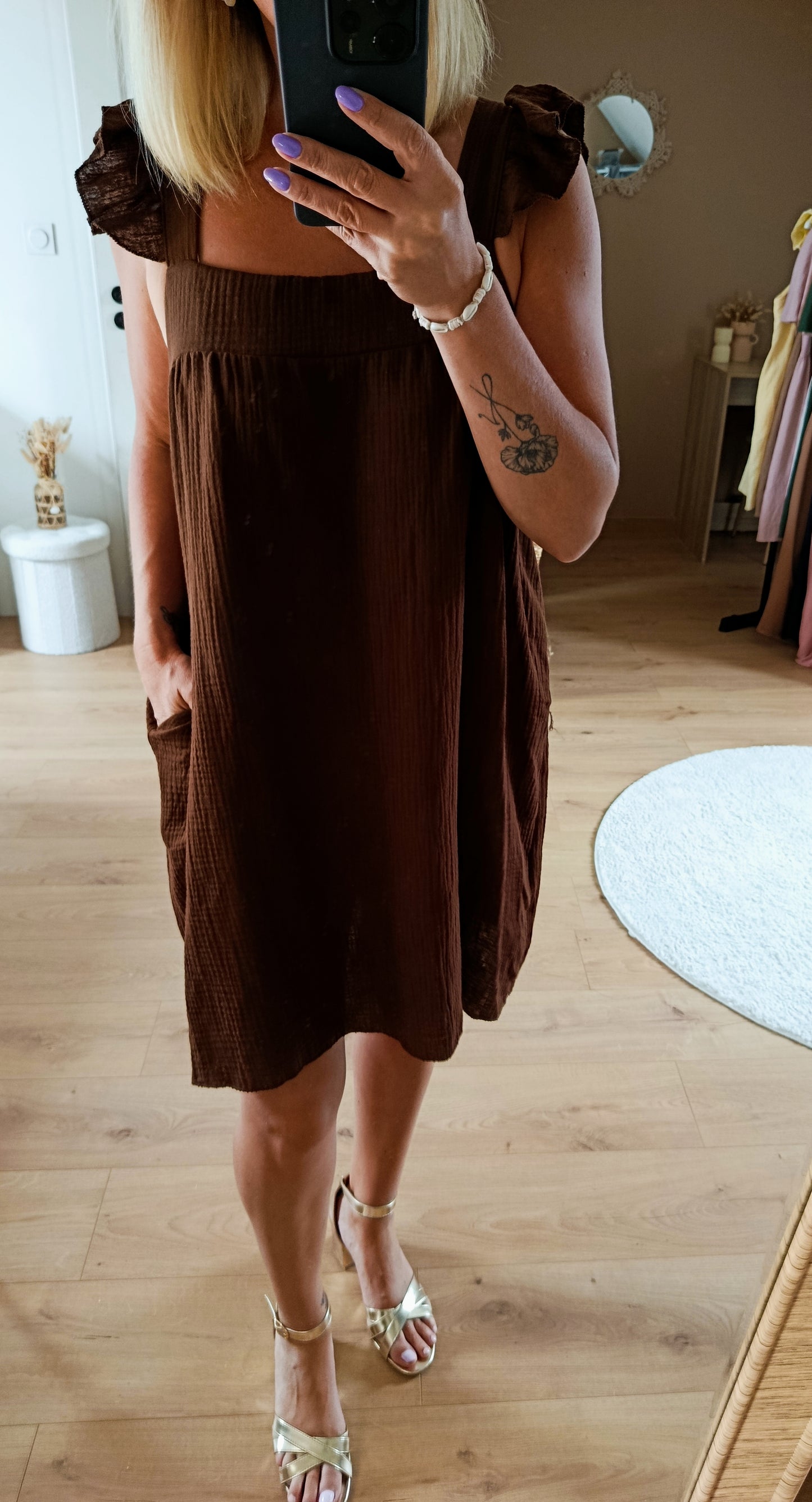 Robe Inès marron