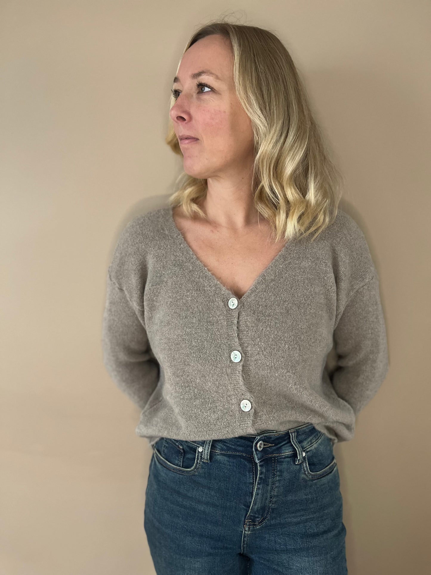 Gilet Célestine taupe