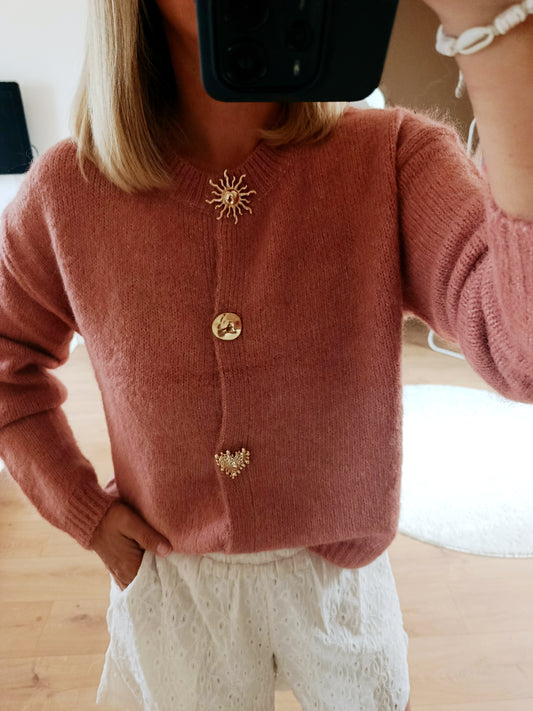Gilet Cécilia vieux rose
