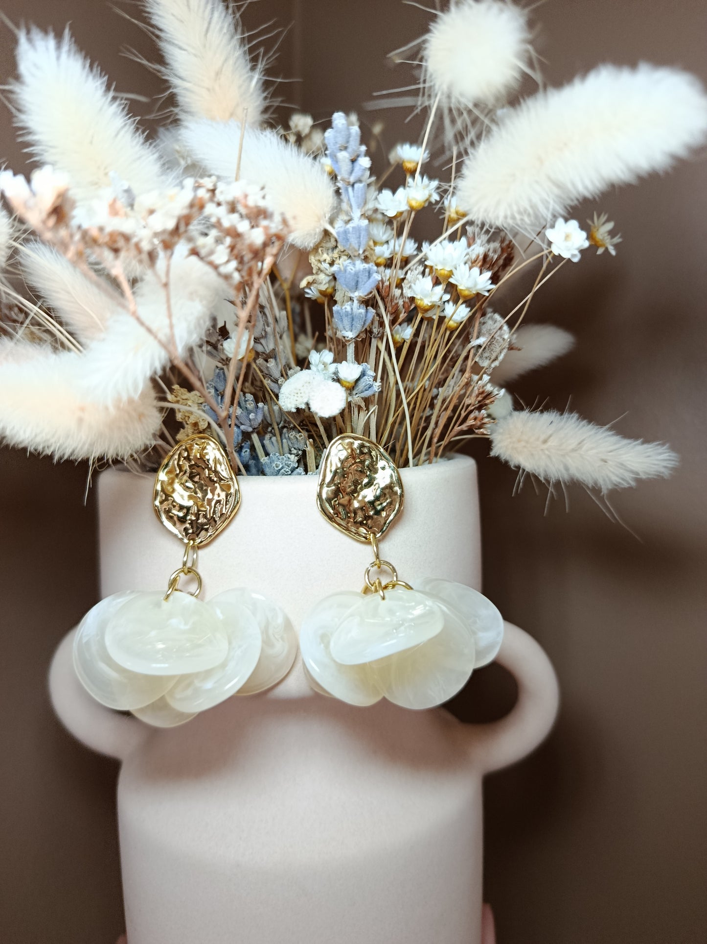 Boucles d'oreilles Erica écru