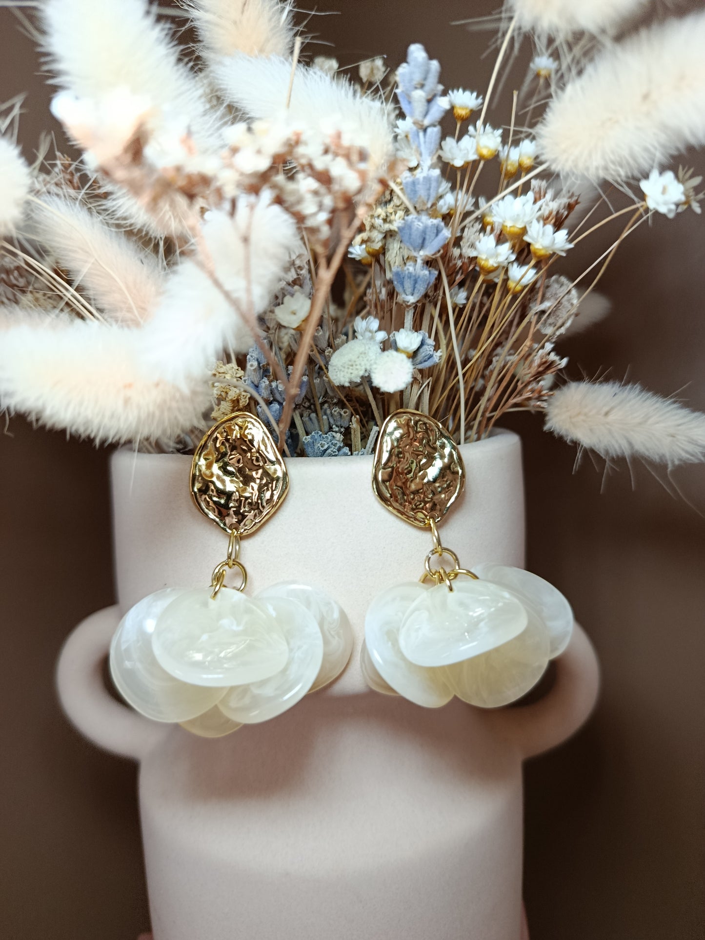 Boucles d'oreilles Erica écru