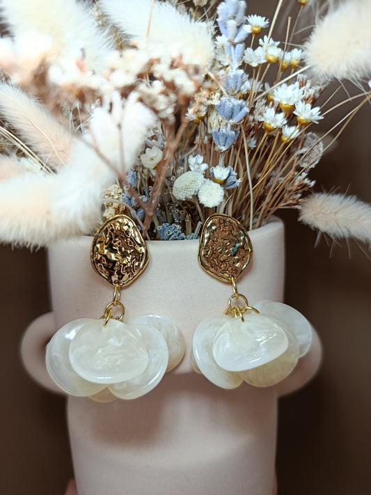 Boucles d'oreilles Erica écru